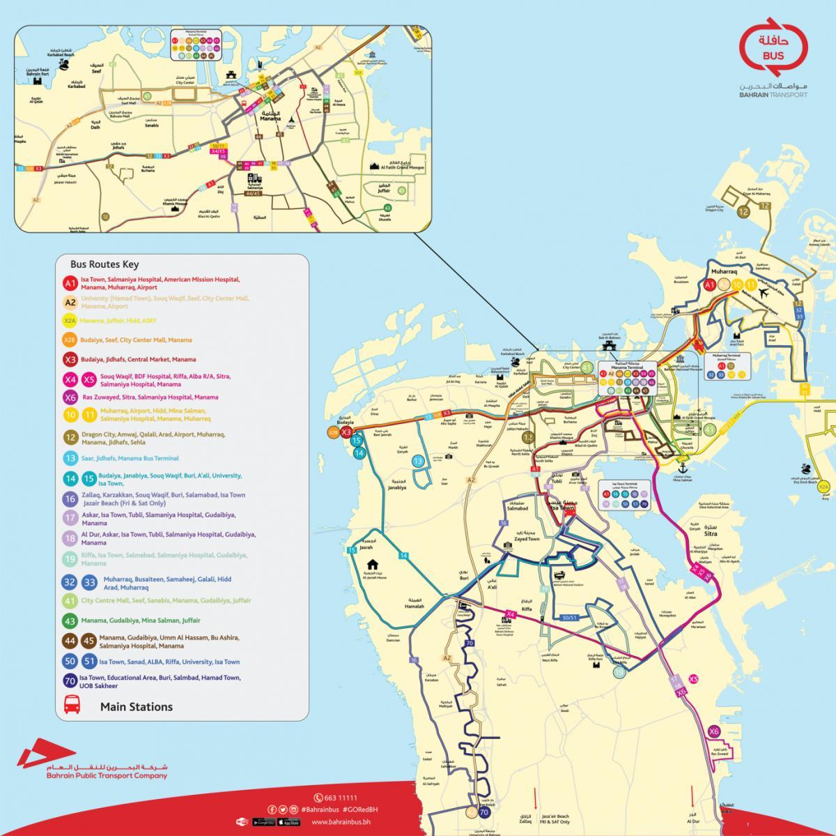 Bahrajn autobusová zastávka, mapu