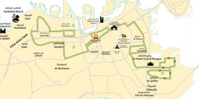 Mapa centra mesta v Bahrajne