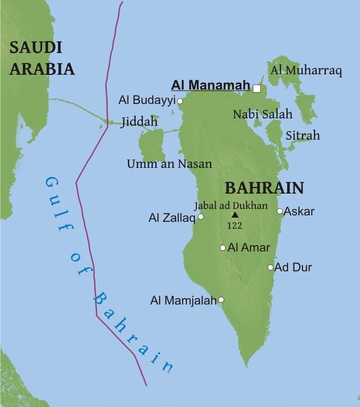 mapa Bahrajn most