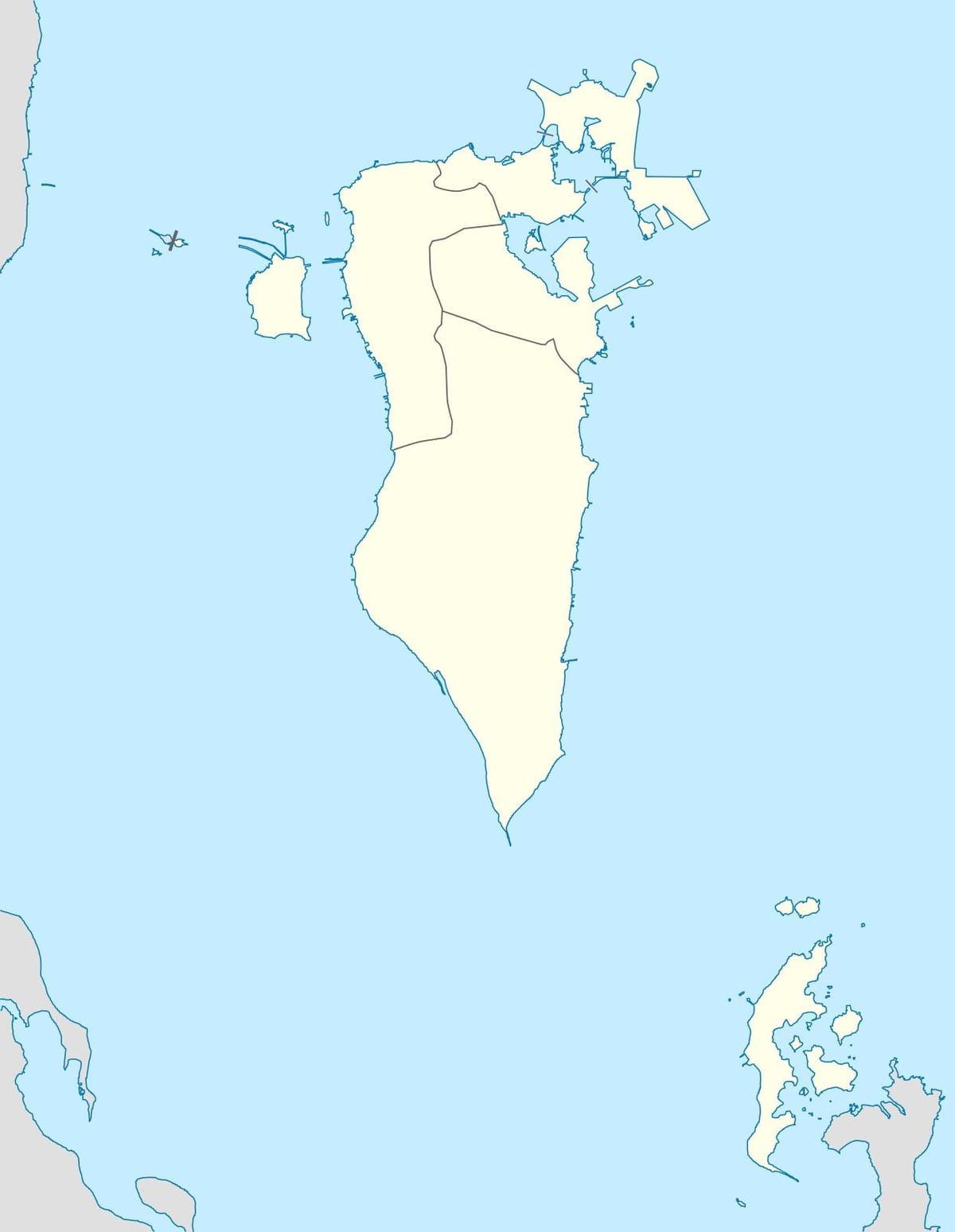 mapa Bahrajn vektorová mapa